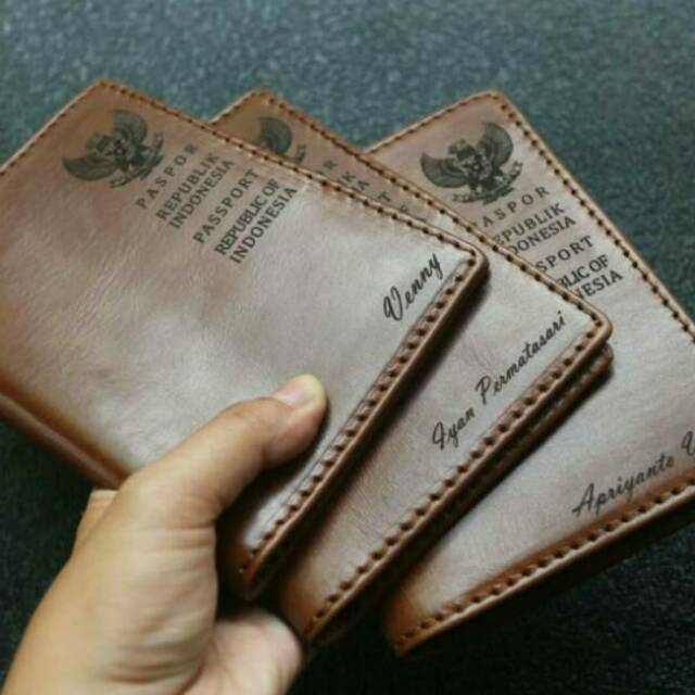 PASSPORT COVER - SAMPUL PASSPORT - PASSPORT CASE KULIT  - GRATIS UKIR NAMA