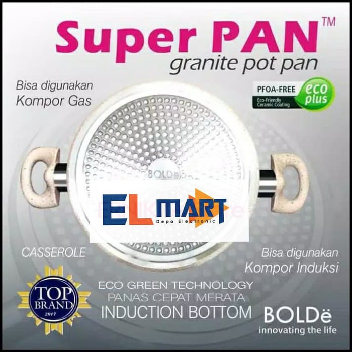 Panci Soup casserole 24cm + lid - super pan granite coating 24 cm + tutup - Pot Pan Beige Original