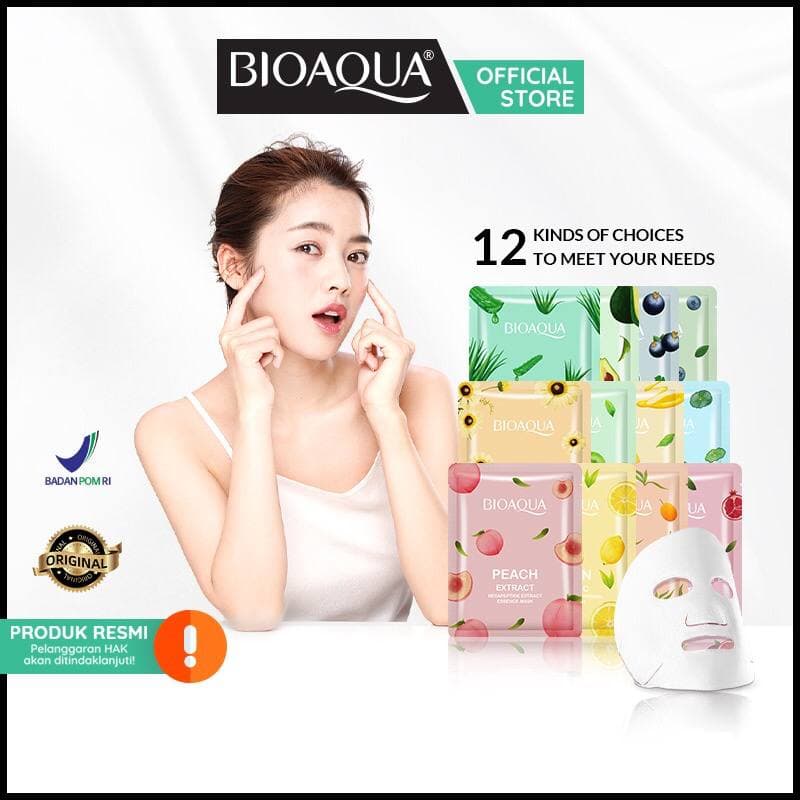 ✨ Voirsign ✨BIOAQUA sheet mask Brightening Moisturizing skin care Hydrating Essence face Mask anti aging Masker Wajah(25g/pcs)