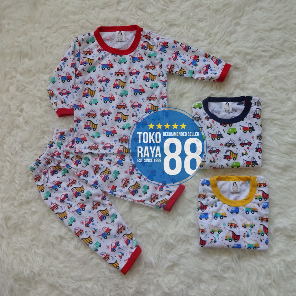 [SPY-YK25] TOKO RAYA 88, Setelan Baju Bayi 3-18 Bulan, Yeiko Mobil, Kaos Piyama Anak Laki-laki & Per