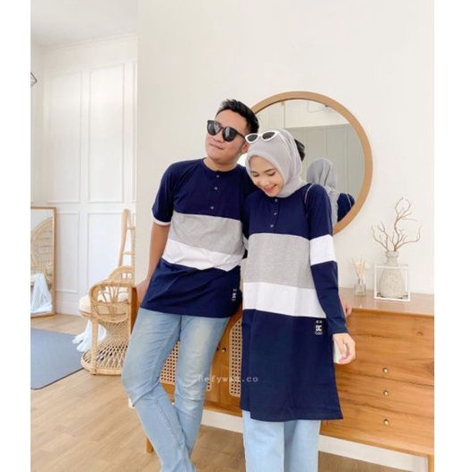 DRESS NAVY MIX 3 WARNA / BAJU COUPLE / KAOS COUPLE / TUNIK COUPLE / DRESS COUPLE / BAJU COUPLE KELUA