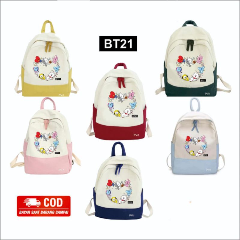 tas ransel BT21 style korea tas ransel anak perempuan BT21 tas backpack