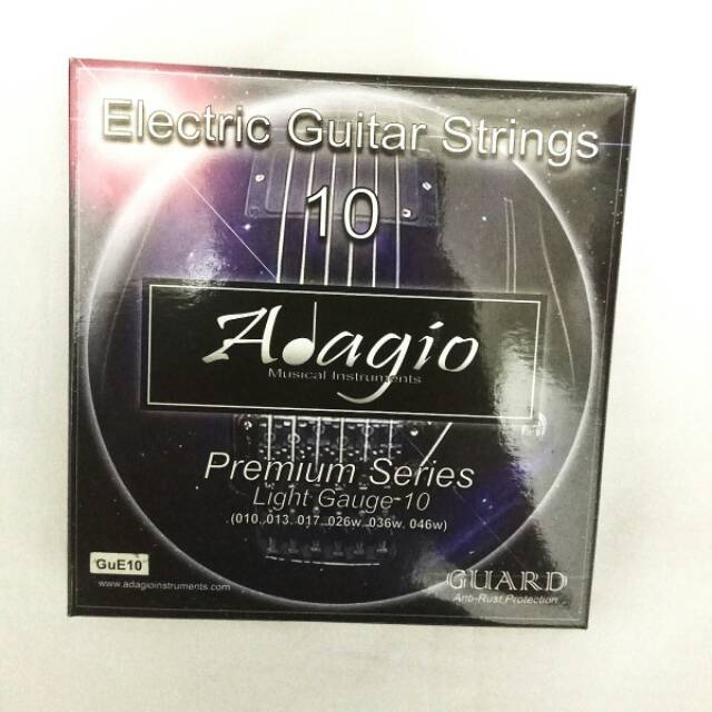Senar Gitar Listrik Anti Rust Adagio GUE10 010 Ori