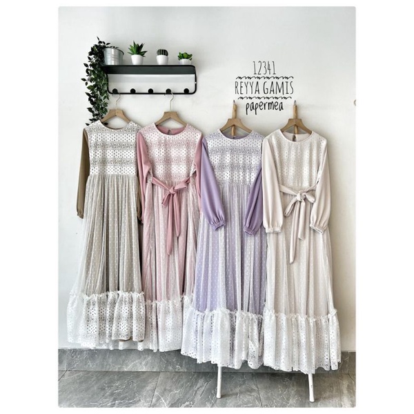 gamis brukat papermea atau long dress brukat