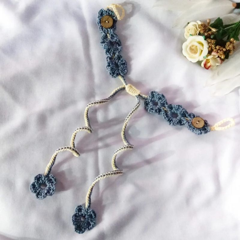 Strap masker rajut 2in1 / konektor masker  rajut / kait masker hijab/ kalung masker cute