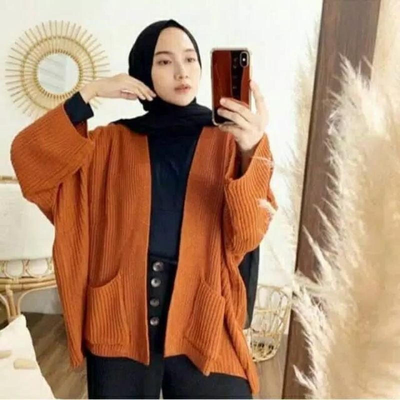 Termurah Diskon Promo Loocy Pocket Jaket Rajut Saku Lavella | Cardygan Oversize Premium Tebal 7 Get-3