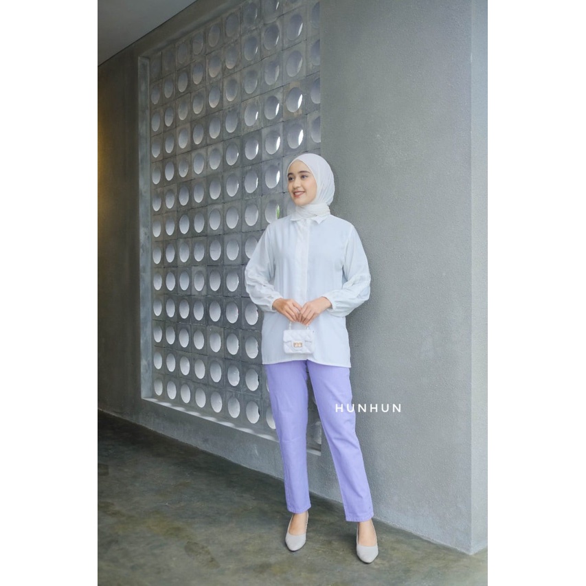 Boyfriend Baggy Snow/ Celana Baggy Jeans/ Celana Jeans Plain Boyfriend Washed Wanita Sleting Depan Pusatgrosir_solo