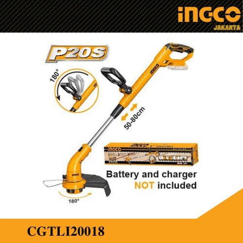 MESIN POTONG RUMPUT CORDLESS 20V / PEMOTONG RUMPUT INGCO CGTLI20018 / GRASS TRIMMER CORDLESS BATERAI P20S