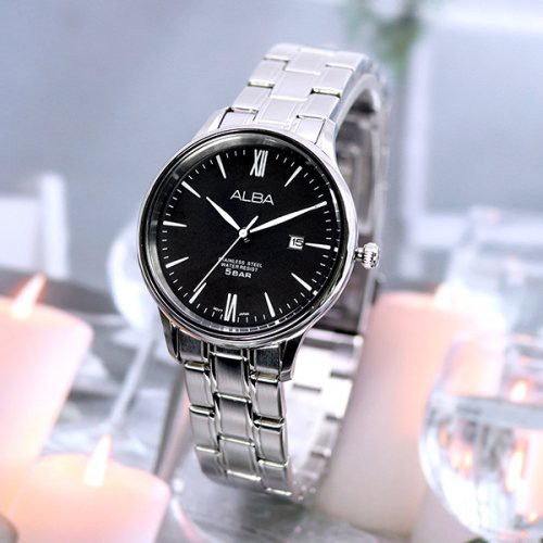 Jam Tangan Wanita Kasual Alba Original AH7N87 Strap Stainless Steel