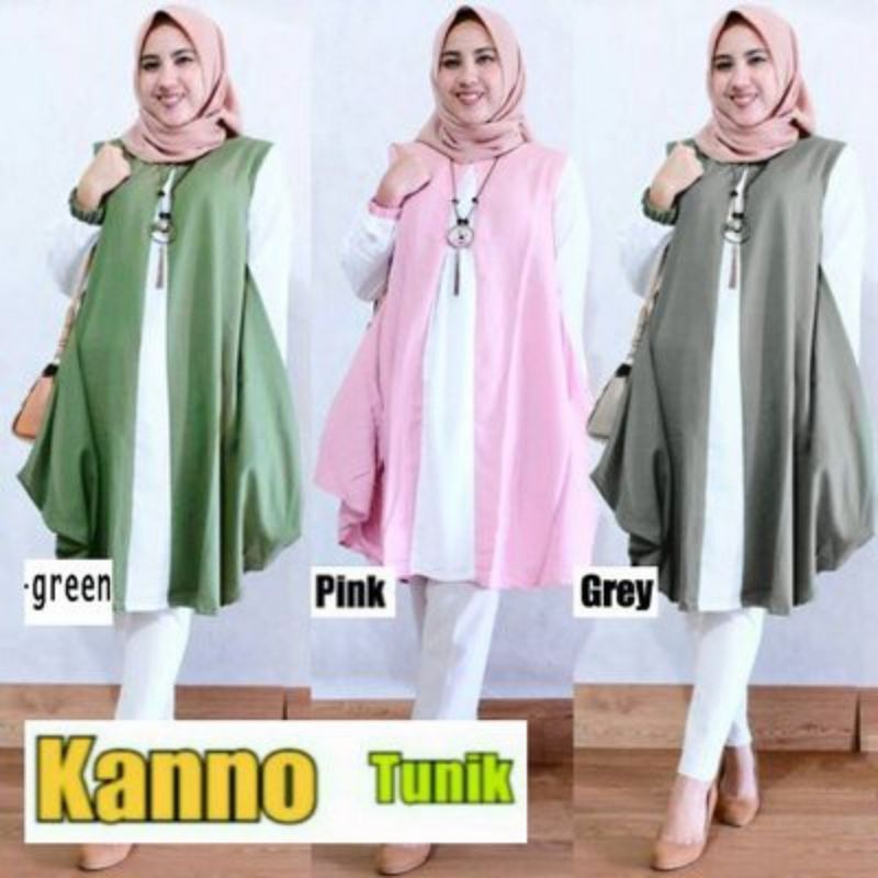 Kanno tunik atasan wanita fashion muslim remaja