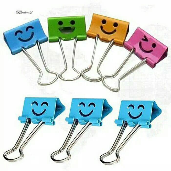 

penjepit kertas binder clip motif smile 3cm