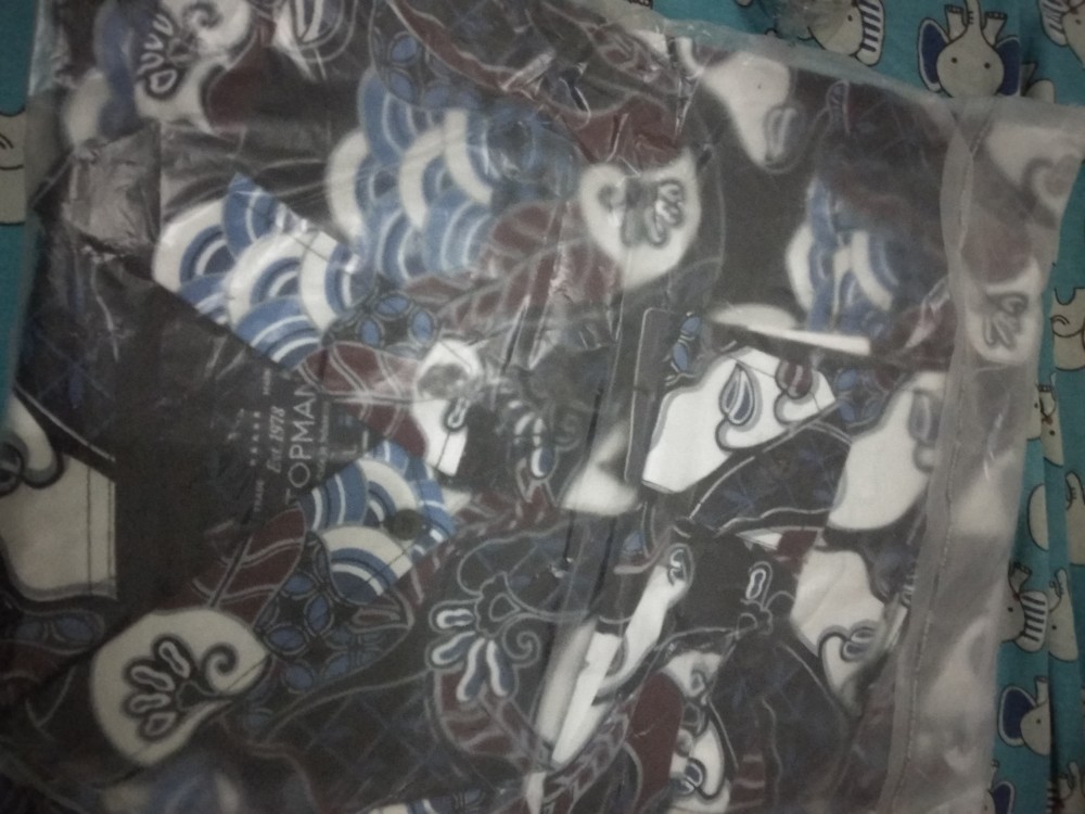 Freypv 7783 Slimfit Long Batik Black Floral Maron M-xl Kemeja Batik