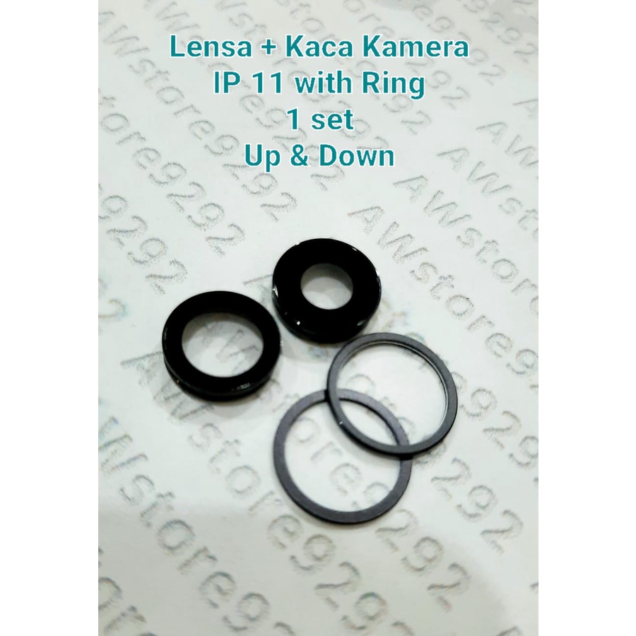 Camera Lens Lensa dan Kaca kamera belakang iP 11 with Ring 1 set Up Down IP11 / IP 11 with Ring