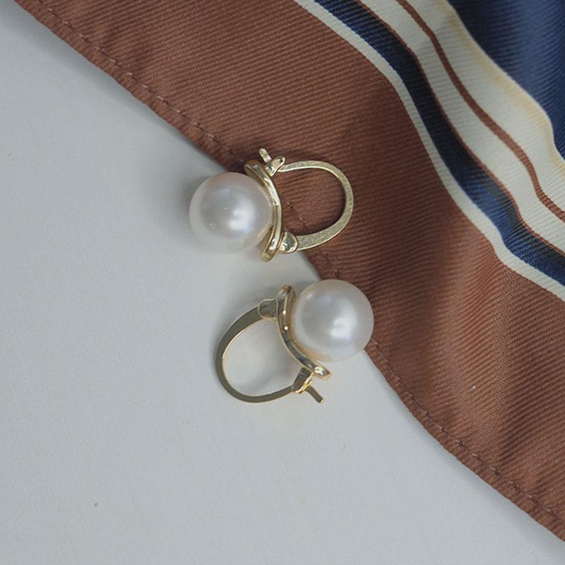 Anting Mutiara Besar Gaya Retro Korea Aksesoris Fashion L