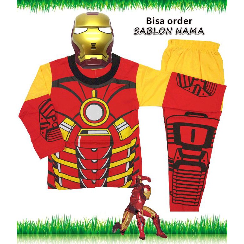  Baju  Anak  Stelan Kostum Iron  Man  ironman 1 10 tahun 