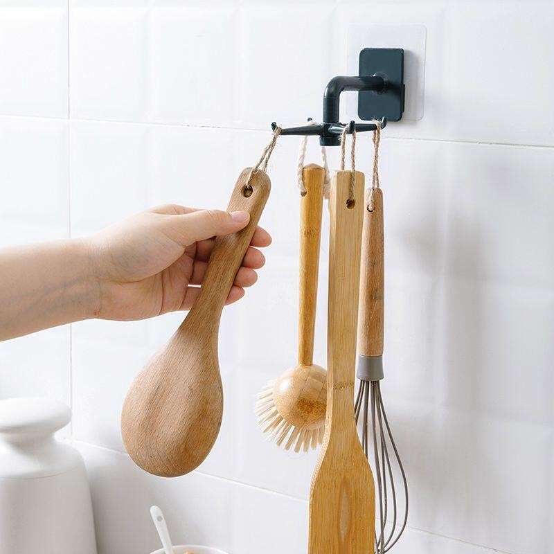 Gantungan Peralatan Dapur Hook 6 Kaki Putar 360 derajat Gantungan kamar mandi peralatan masak-5