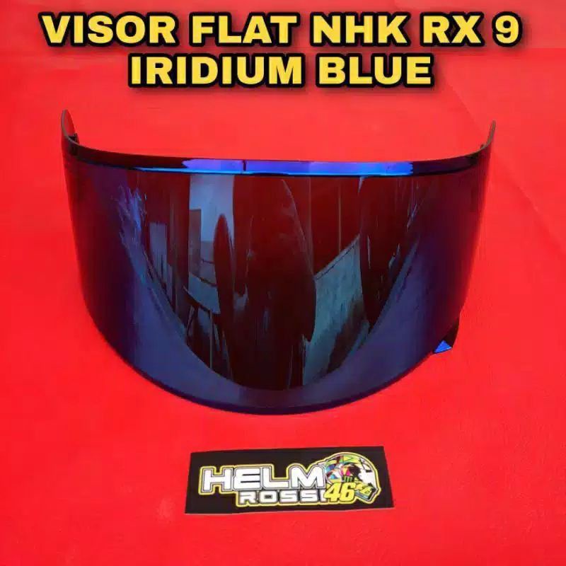 Flat visor NHK rx9 / kaca helm NHK flat RX 9 iridium silver iridium blue