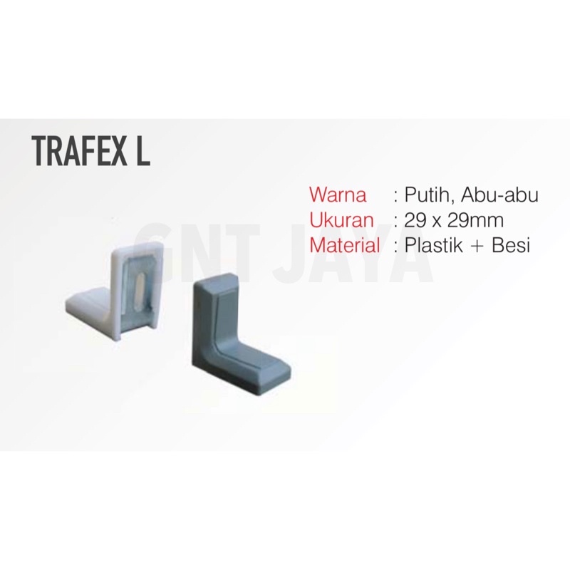 TRAFEX L Siku Ambalan Trapes putih tatakan rak dinding dudukan penyangga karet silicon putih Penyang