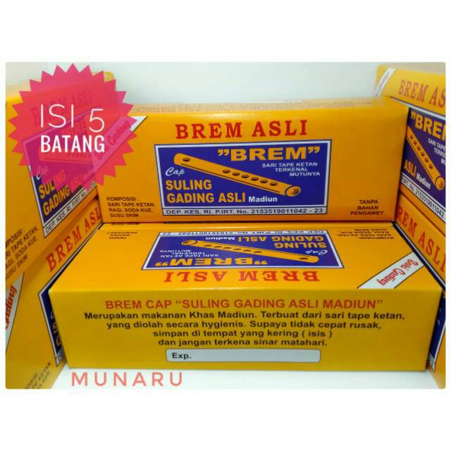 

Brem Madiun Asli Isi 5 Cap Suling Gading Halal