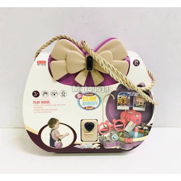 Famous                Mainan Anak Tas Koper Funny Enjoy Journey Bags Ungu Make Up YY2051