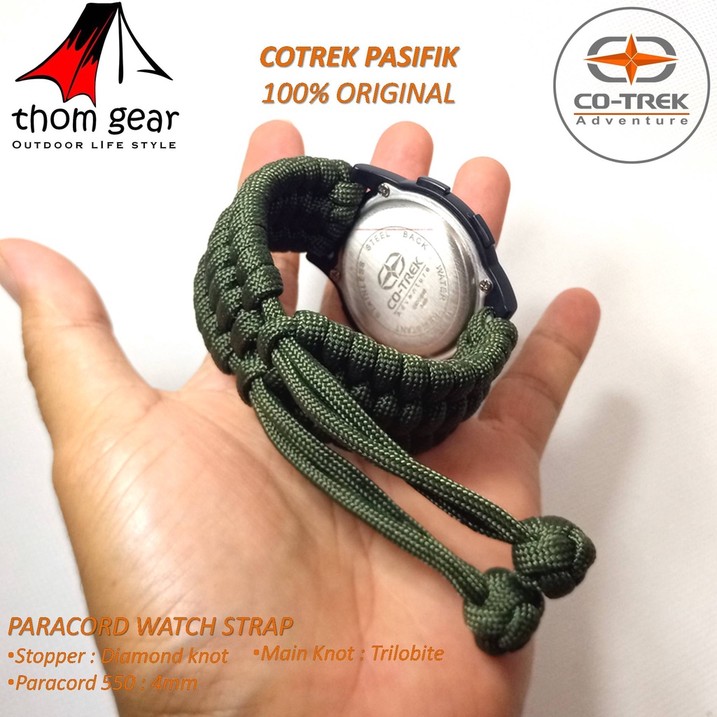 Cotrek Jam Tangan Sport Strap Paracord Survival Seri Pasifik Caco 0068 Outdoor Adventure Tactical Terbaru 2022 Waterproof Water Resistance 30 Meter Digital Dual Time Stopwatch Countdown Timer Backlight Original Ori Thomgear Jakarta Pare Pare