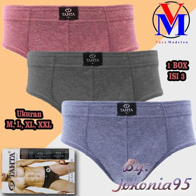 3Pcs Celana Dalam Pria Madelon Briefs Tahta Tuton - Celana Dalam Pria Model Brief Tahta Art Sb1
