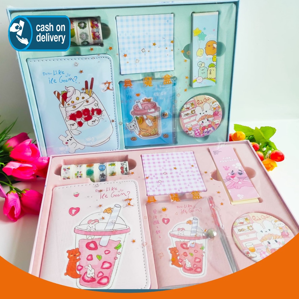 

SEPAKET JURNAL 6 IN1 BOBA WARNA WARNI PAKET ALAT TULIS UNIK LUCU IMUT KARAKTER GAMBAR