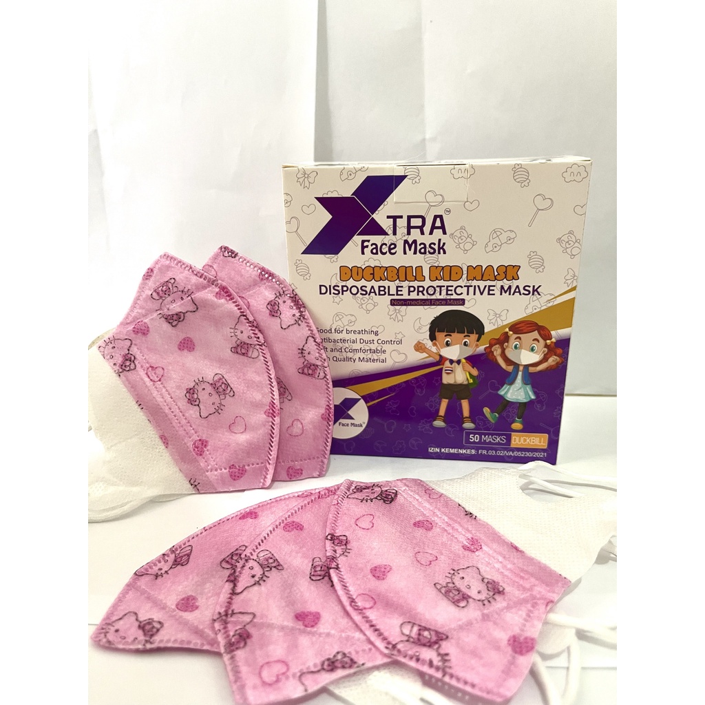 masker anak duckbill kemenkes medis mask kids 3 ply 1 box isi 50 pcs