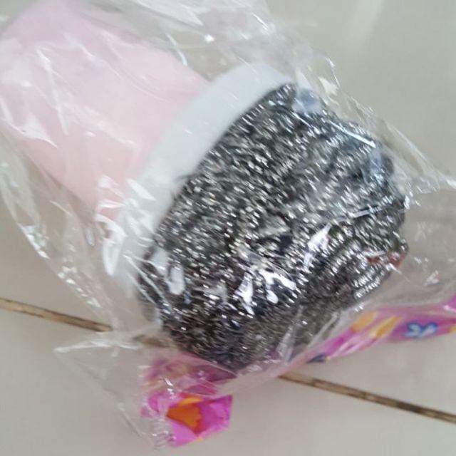 Js1226 Sikat Kawat Panci Kuali  Bulat Gagang Plastik / Sikat Kawat Pembersih Panci /brush Steel Wool