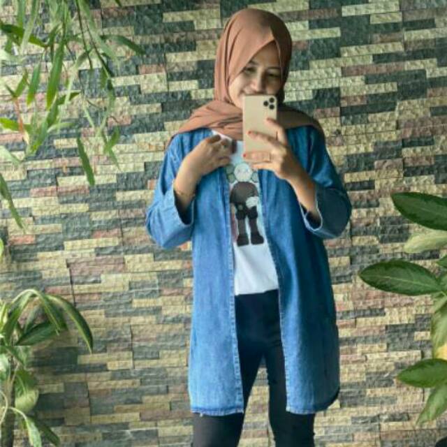 BINGO CARDIGAN JEANS | OUTER CARDI JEANS RAWIS ( 1KG MUAT 3PCS )