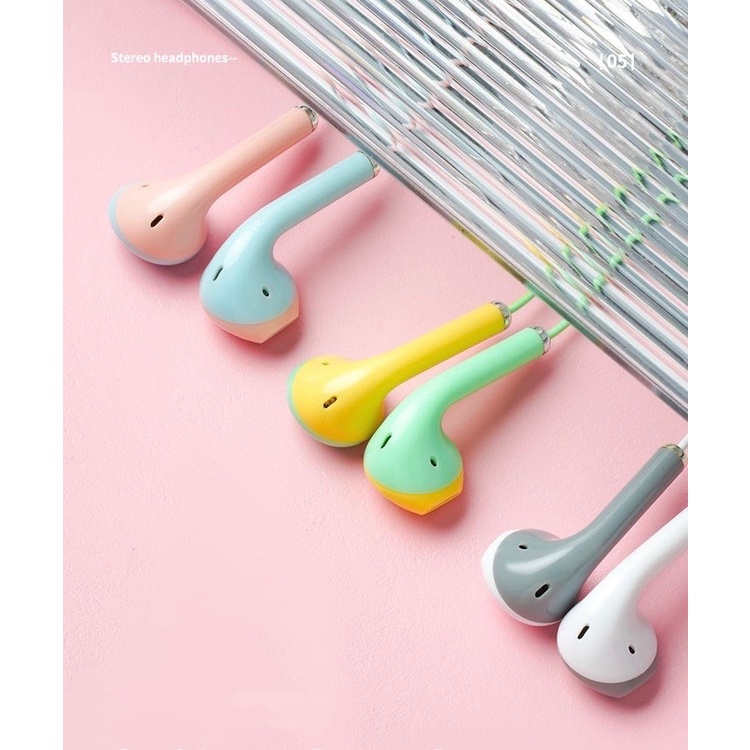 MIINII Headset/Handsfree Macaron U24 Musik Double Colour Extra Bass+Mic NON PACK