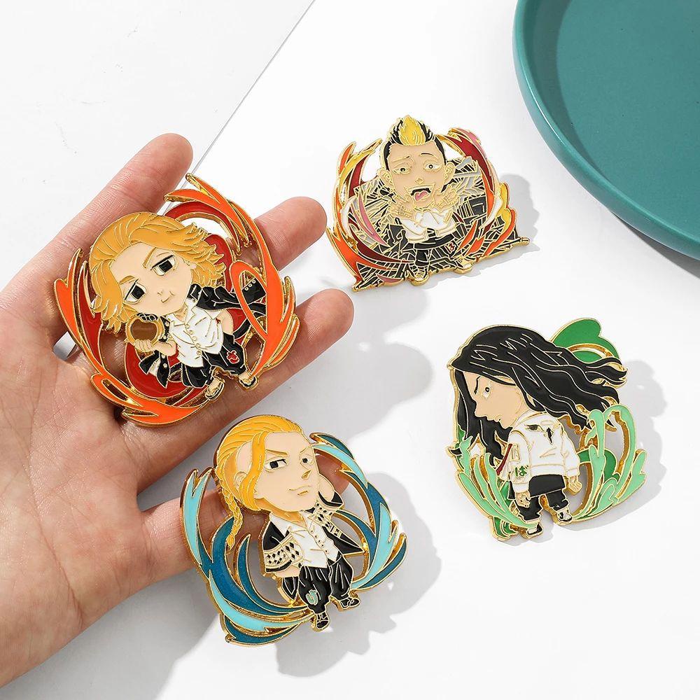 Lanfy Tokyo Revenges Bros Perhiasan Hadiah Logam Bros Pakaian Dekorasi Kartun Decor Lencana Enamel Bros