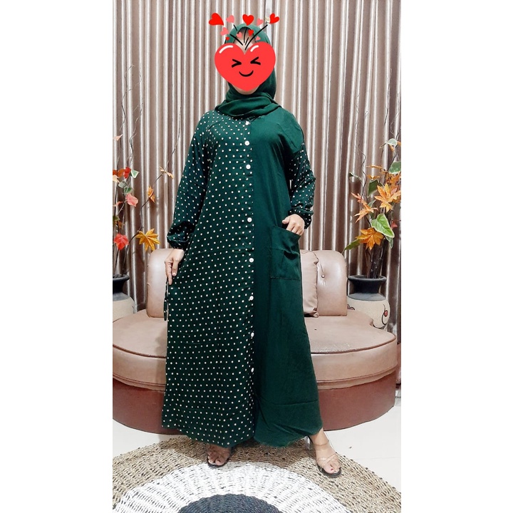 SELLA LONG DRESS ANDIN TERBARU GAMIS ANDIN KEKINIAN LONGDRESS FULL KANCING MOTIF TERBARU