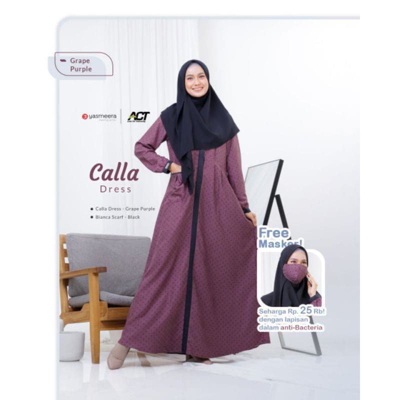 Yasmeera Calla Dress Free Masker Yasmeera 2021