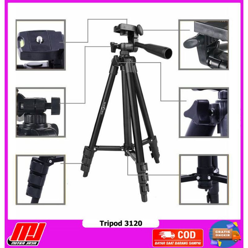 TRIPOD Camera SLR Smartphone Tripod 1 Meter DOGS WT-3120A Black