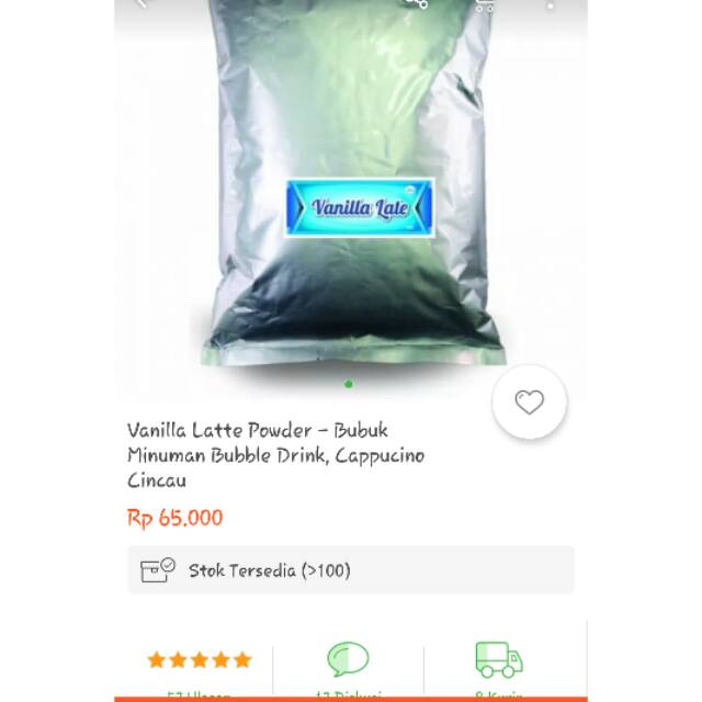 

Bubuk bubble rasa vanila latte