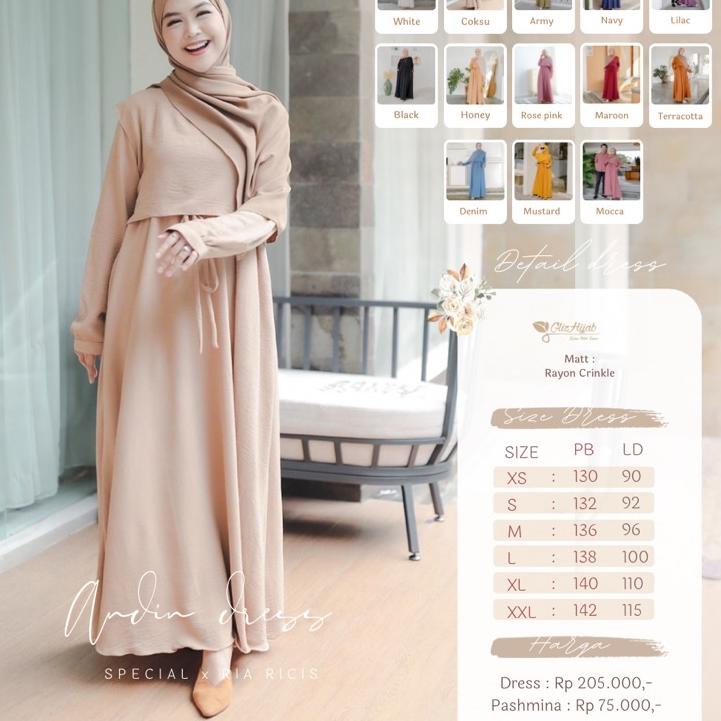 Terlaris.. GlizhHijab - Andin X Ria Ricis | Fashion Muslim Terbaru Gamis Busui / Non Busui Maxi Dres
