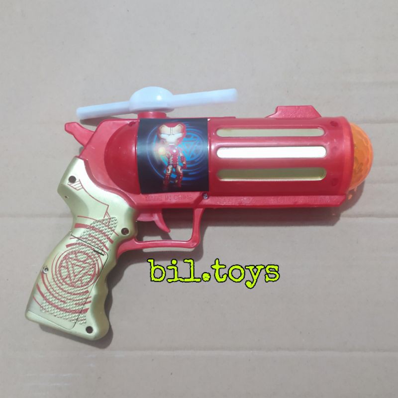 MAINAN ANAK LAKI LAKI TEMBAKAN PISTOL AVANGER NYALA DAN BUNYI BALING BALING MUTER LAMPU WARNA WARNI