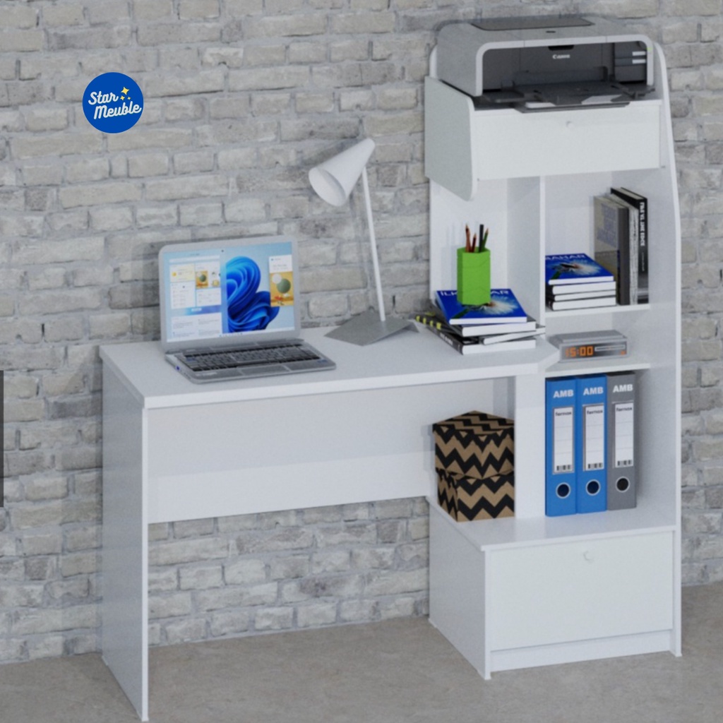 Meja Belajar Meja Kerja Meja Komputer dan Tempat Printer Meja Tulis Serbaguna Minimalis Modern MBB T