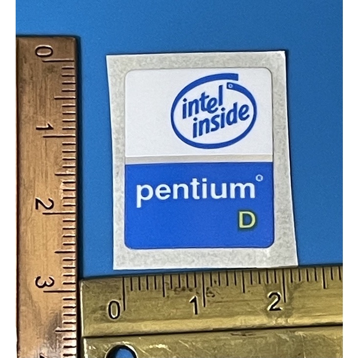 Sticker stiker logo intel Pentium D ori utk desktop ukuran besar