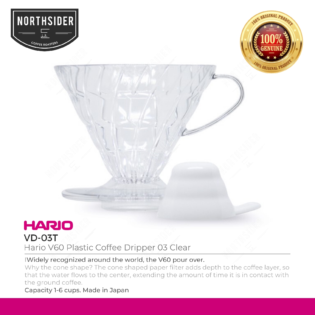 HARIO V60 PLASTIC COFFEE DRIPPER CLEAR | Dripper Kopi