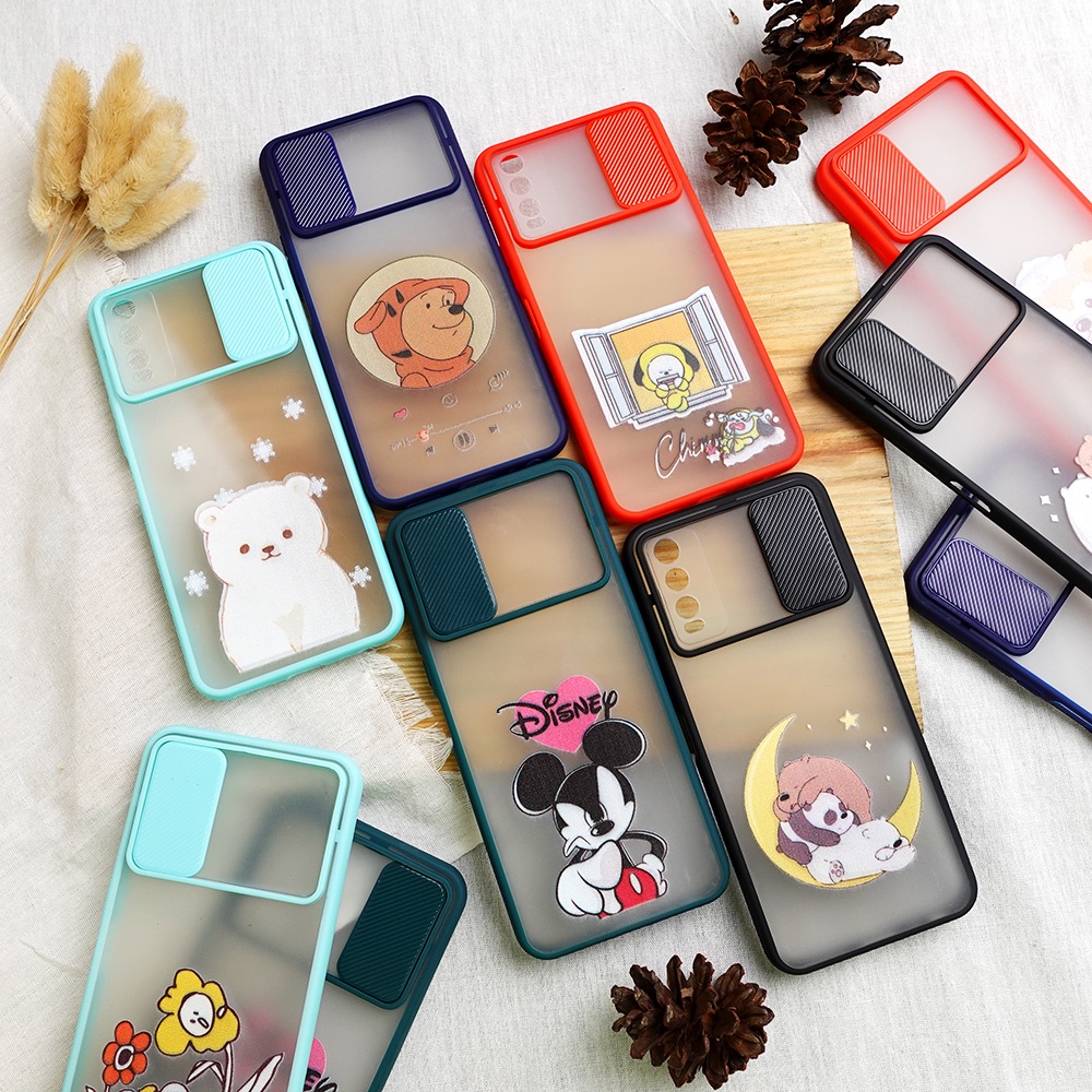 CASE SLIDE GAMBAR KARAKTER OPPO A54 A74 A12 A15 A3S A92 F1S A9 2020 F9 NEO 9 RENO 4 4F RENO 5 5F RUBBER GAMBAR