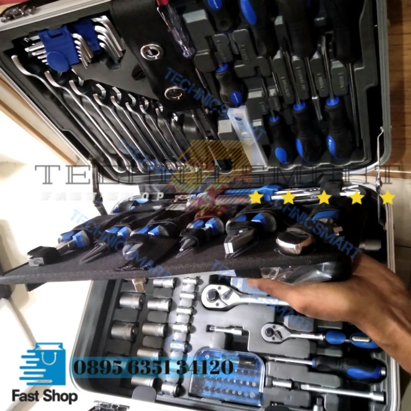 Kunci Tool Set 132 pcs Sands Tool Kit With ABS Trolly Box