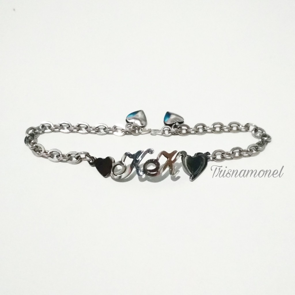 GELANG MONEL CUSTOM NAMA SUKA-SUKA SIZE ANAK SAMPAI DEWASA