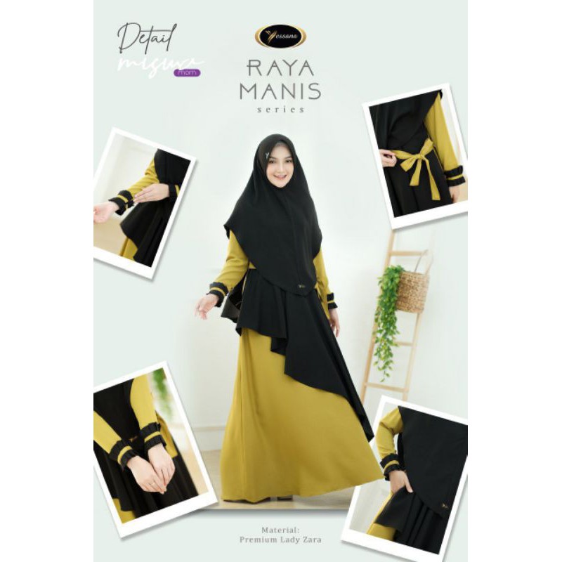 Miswa set gamis ORI Daffi hijab/ Miswa set gamis + hijab busui friendly bahan premium lady zara