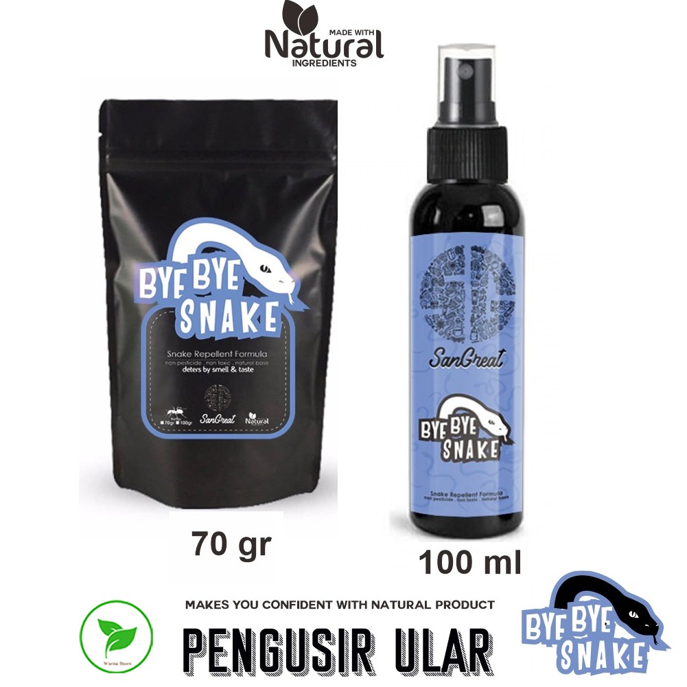 Bye Bye Snake Gel 70 gram dan Spray 100 ml - Pengusir Ular masuk ke rumah, ampuh, praktis, efektif