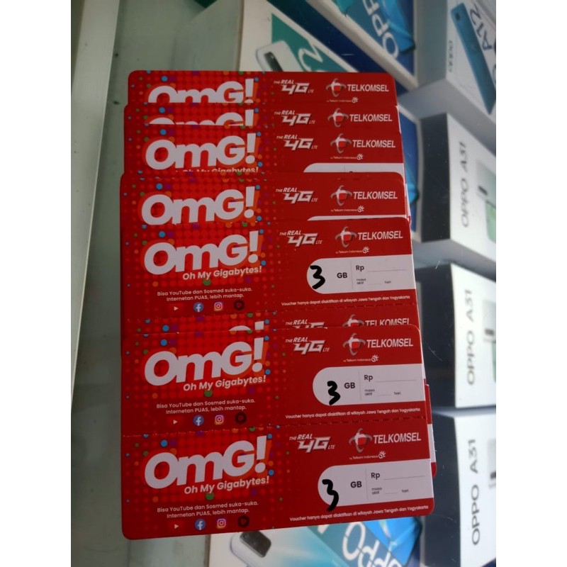 Voucher telkomsel 3Gb/30Hari jateng diy