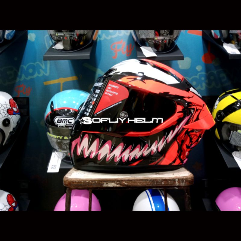 HELM KYT TT COURSE MARVEL LIMITED EDITION CARNAGE DARK SMOKE FULL FACE