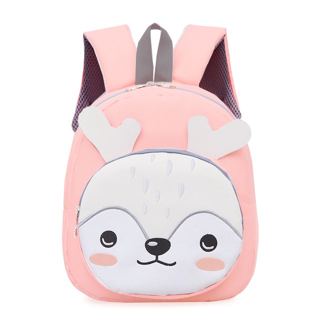 Tas Ransel Tas Anak UNICORN POM POM CAT KIDS SCHOOL BAG 3D CARTOON EFFECT ANIMALS SERIES - PINK - Tas Sekolah Anak