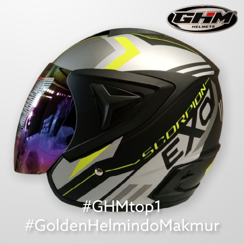 Helm Vista GHM Dewasa motif EXO Kaca Pelangi SNI murah